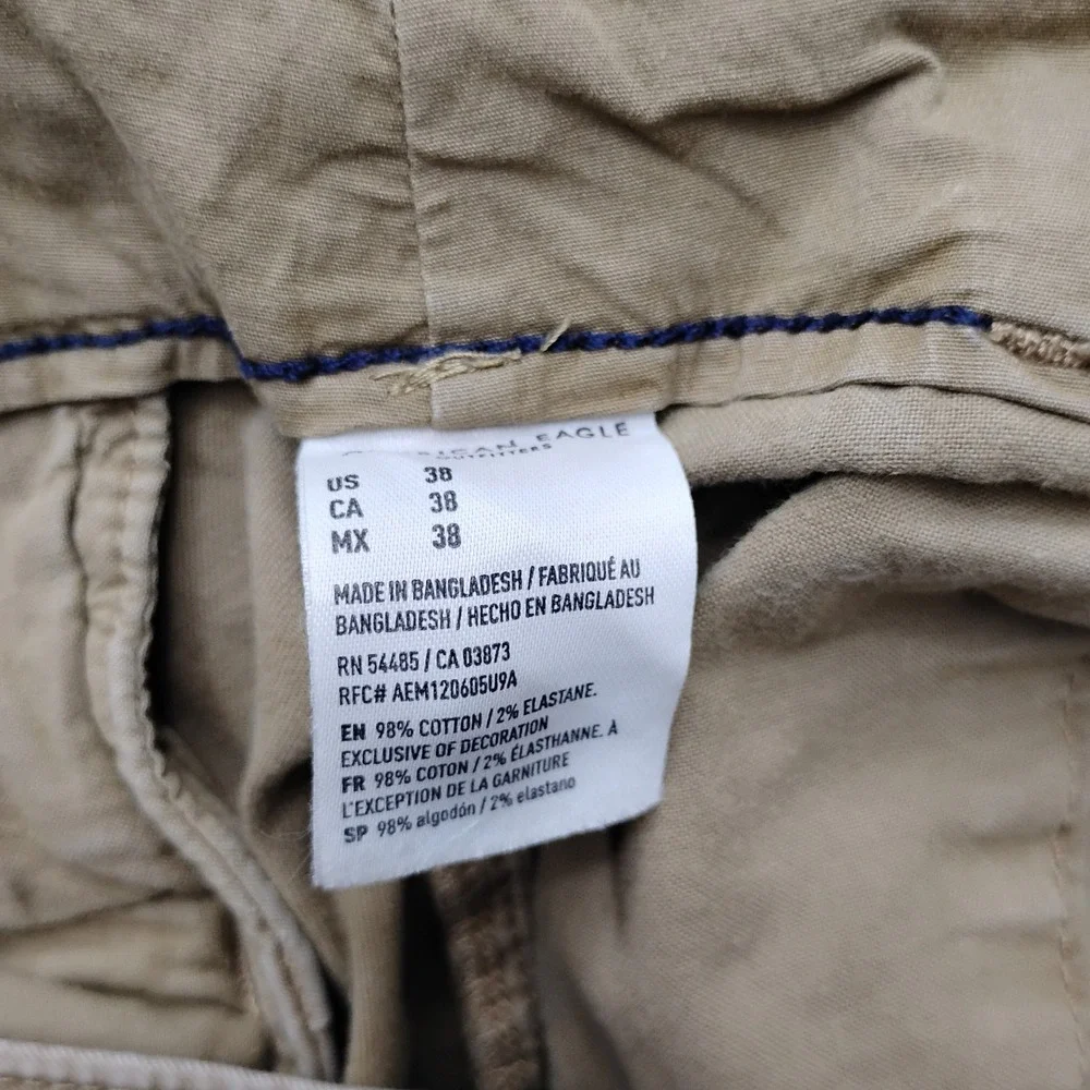 American Eagle Mens Classic Next Level Flex Chino Shorts Khaki Tan 38